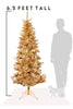 6.5 FT Rose Gold Slim Prelit Christmas Tree with Warm White Lights