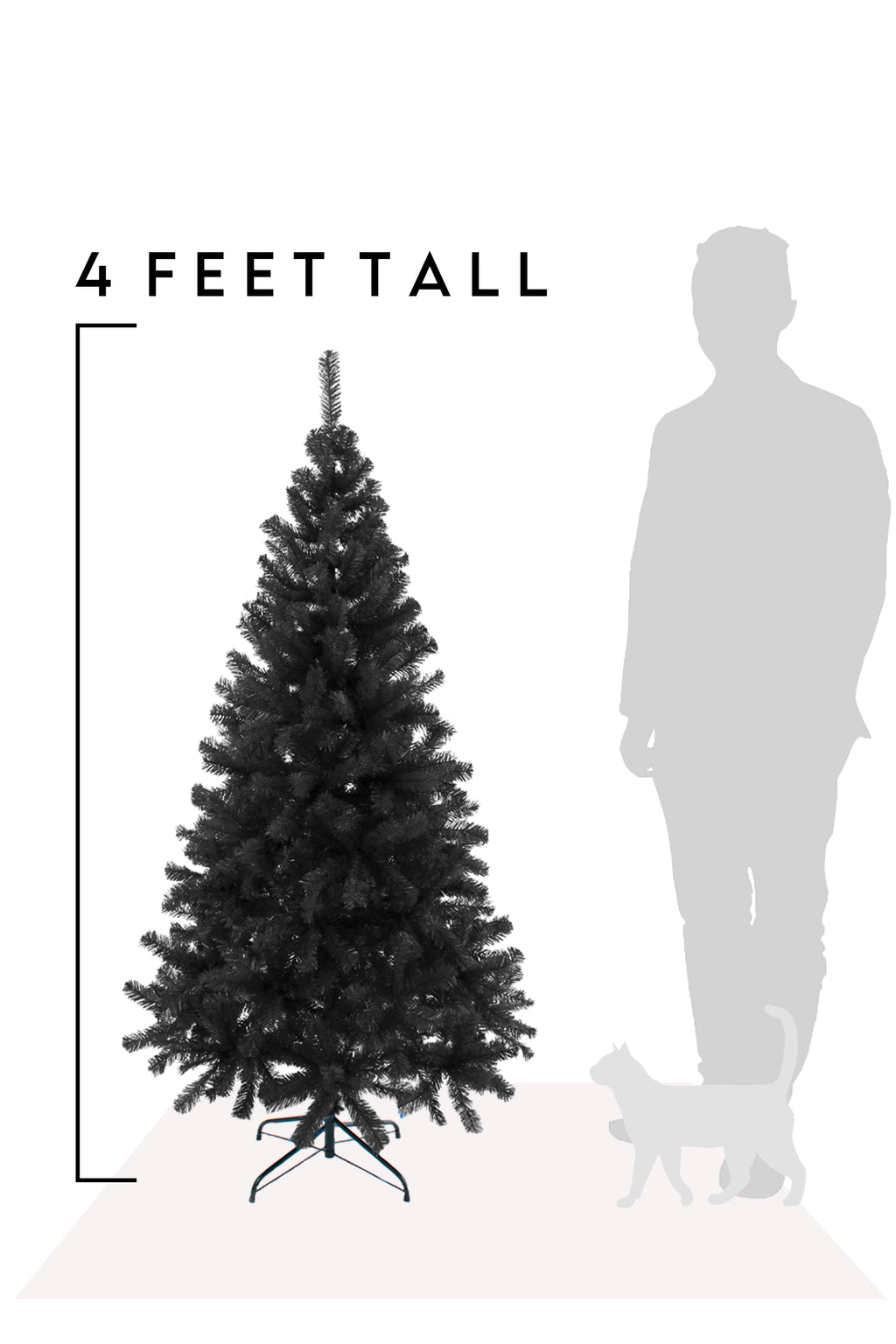 4 feet Black Canadian Pine Halloween Tree