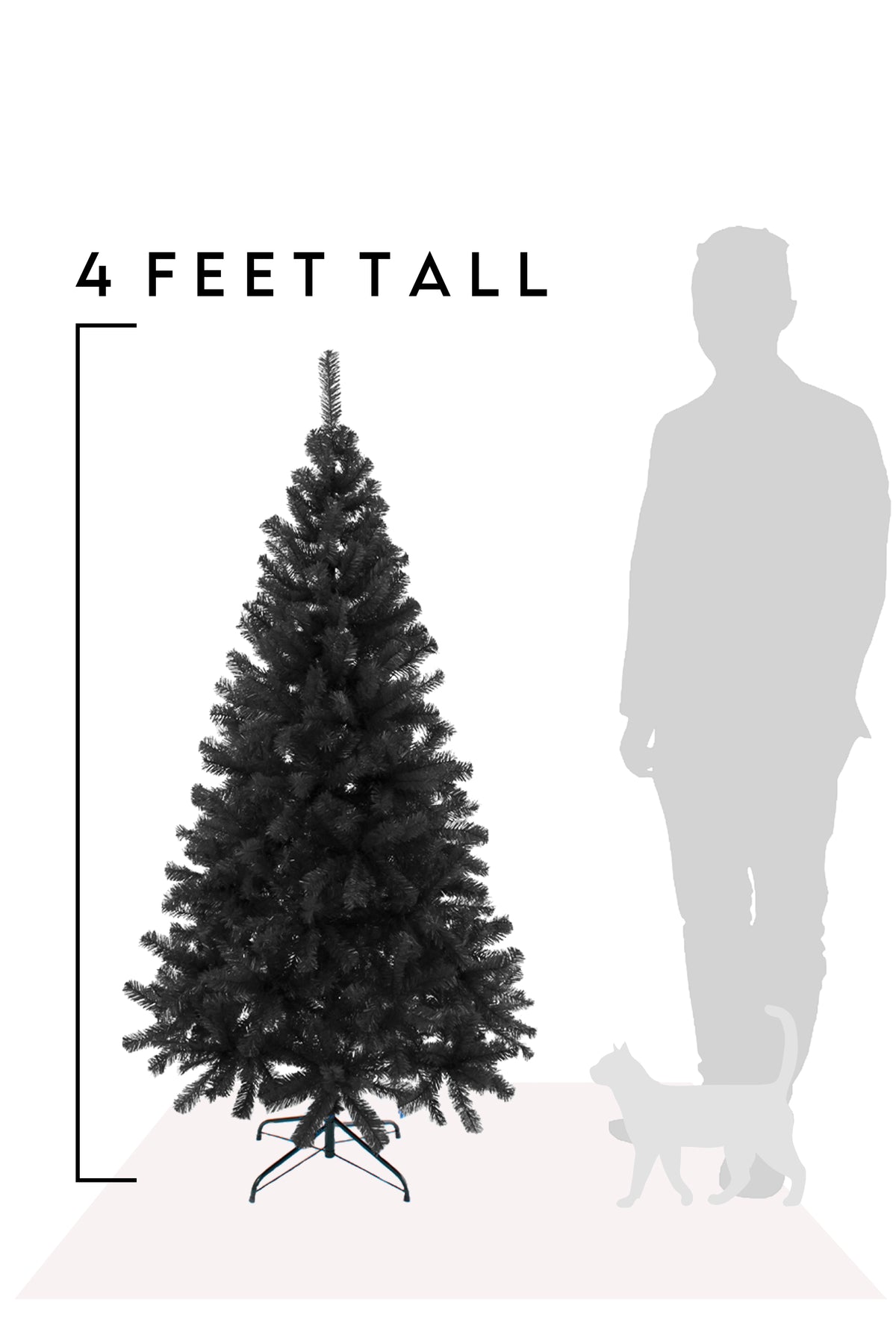 4 feet Black Canadian Pine Halloween Tree