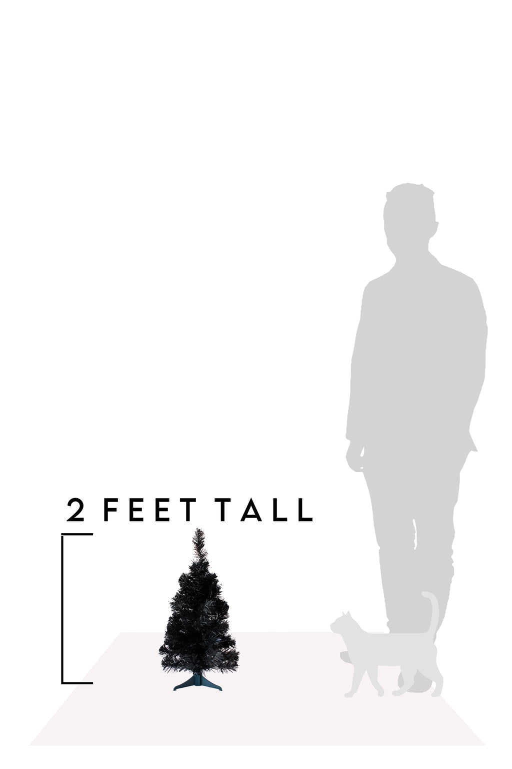 2' Black Tabletop Tree with Stand- Accent Home Decor