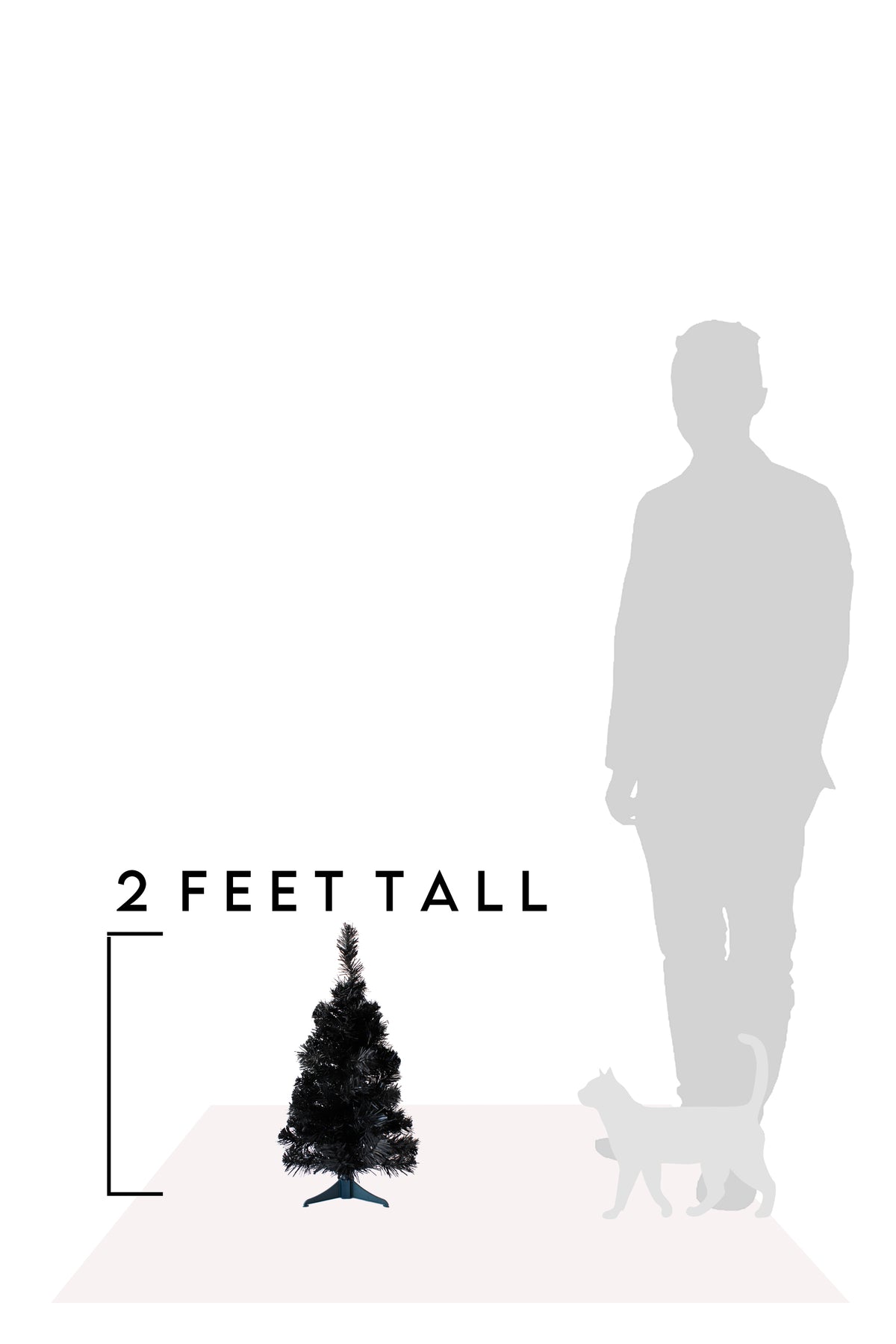 2' Black Tabletop Tree with Stand- Accent Home Decor