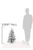 3 Feet Tall Snow Flocked Tabletop Christmas Tree with Stand