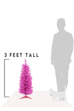 3 Feet Tall Pink Tabletop Christmas Tree with Stand Tree
