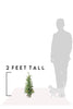 2 Feet Tall Christmas Room Decor 2' Pre-Lit Green Burlap Base Tree