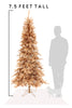7.5 ' Feet Tall Rose Gold Slim Christmas Tree with Metal Stand