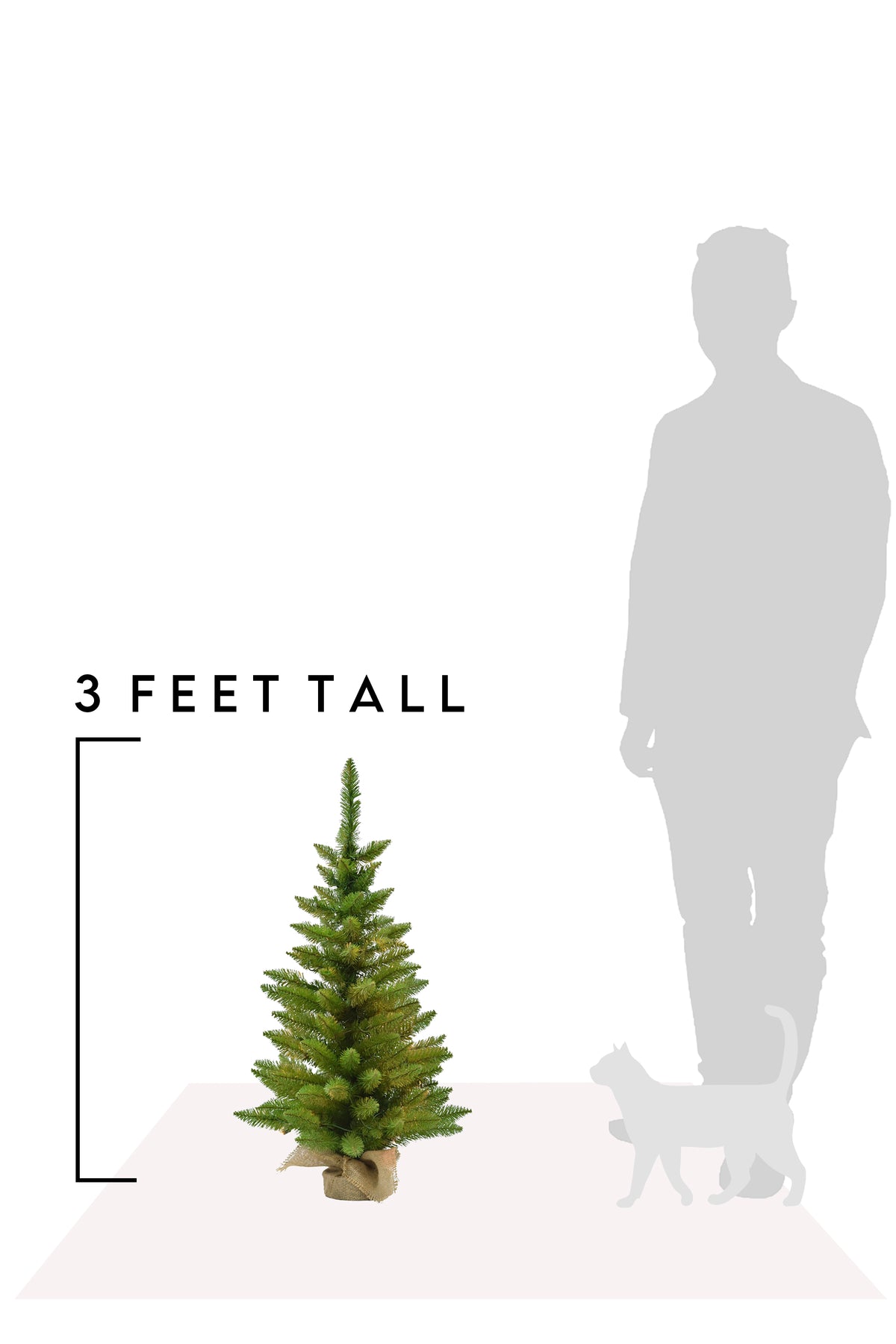 3 Feet Tall Tabletop Christmas Tree with Burlap Base