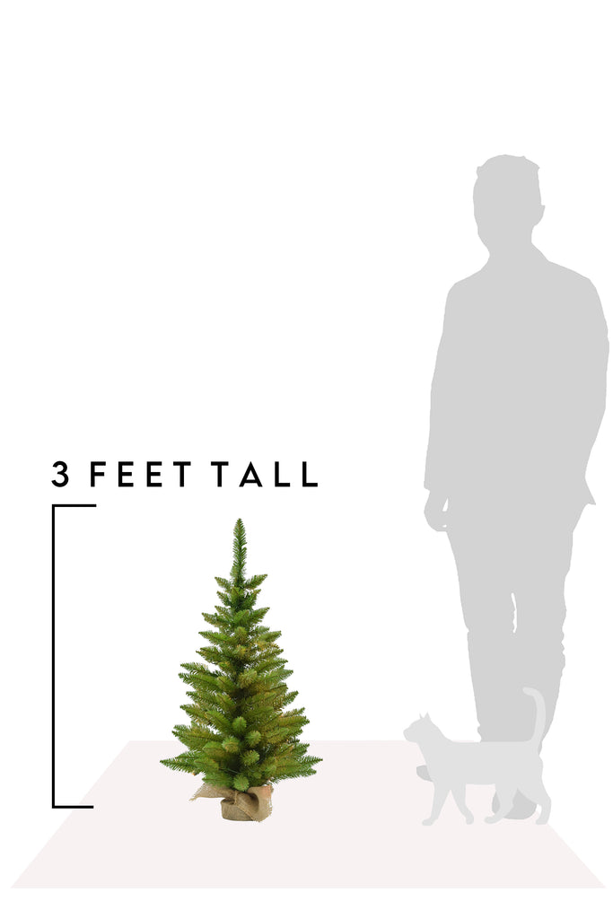 3 Feet Tall Tabletop Christmas Tree with Burlap Base