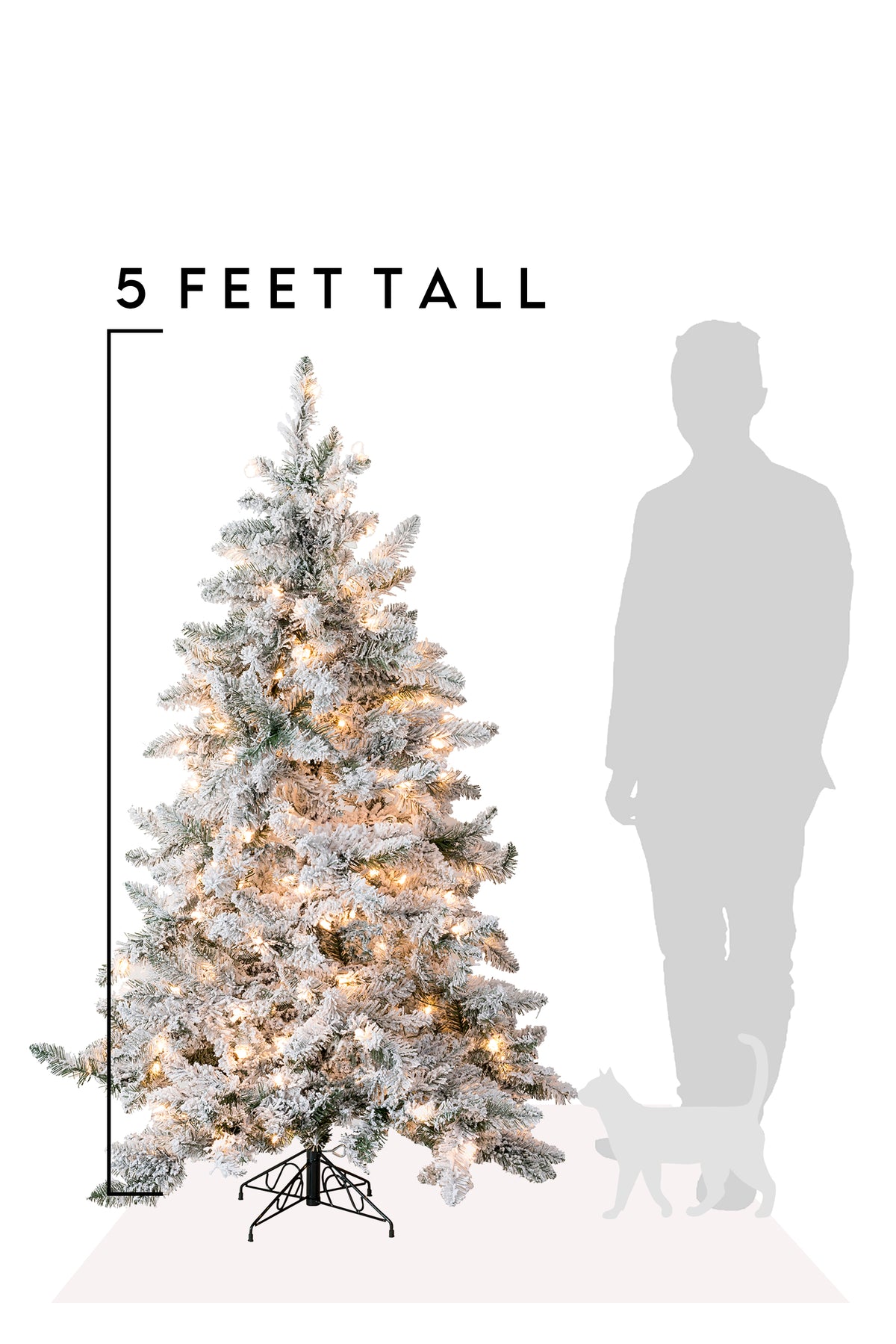 5 FT Prelit Alpine Spruce Snow Flocked Christmas Tree