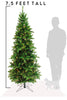 7.5 FT Prelit Slim Pencil Spruce Christmas Tree with Warm White Lights