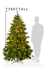 7 FT Prelit Calgary Spruce Christmas Tree with Warm White Lights