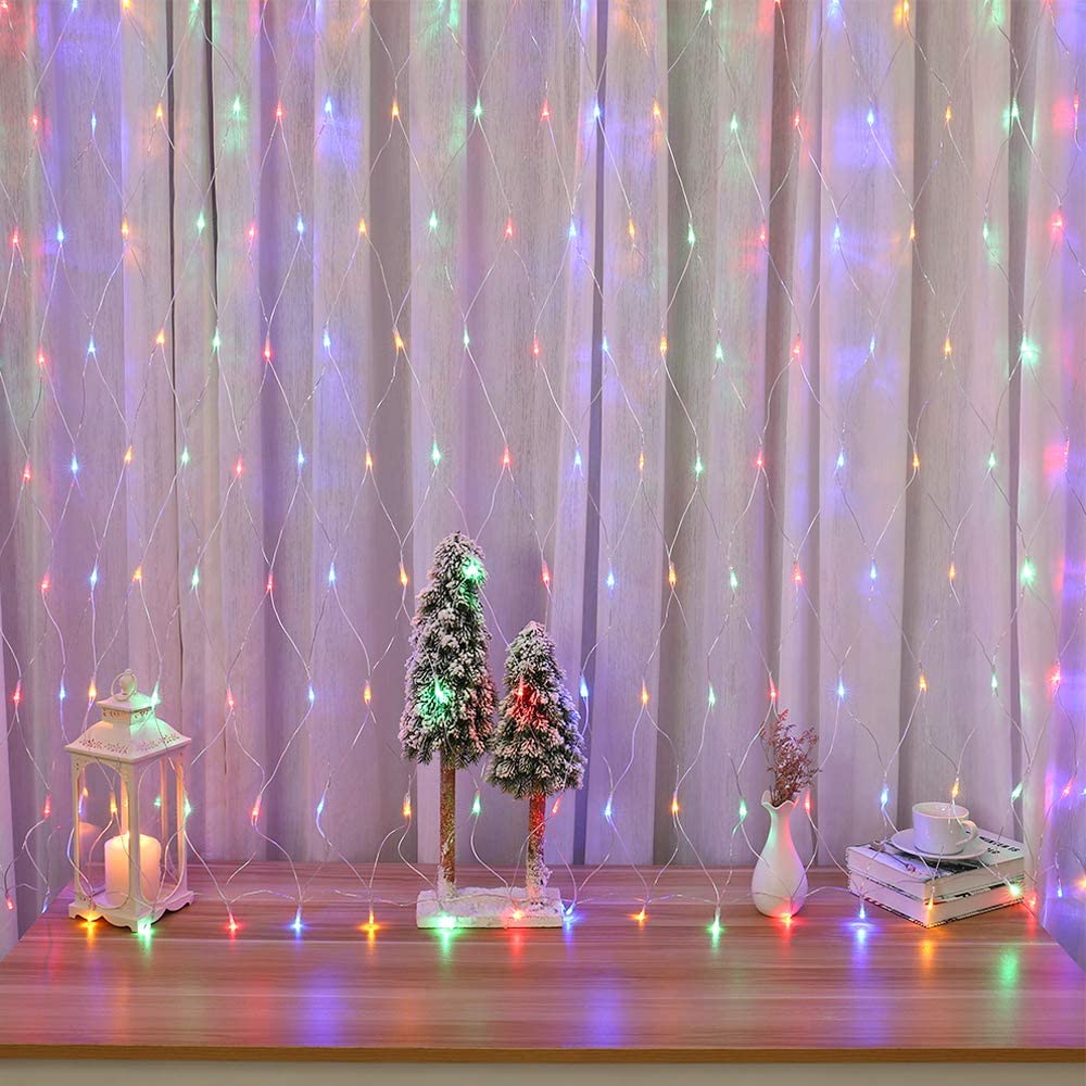 Classic Holiday 300 LED 9ft x 9ft Twinkling Curtain Lights Plug in