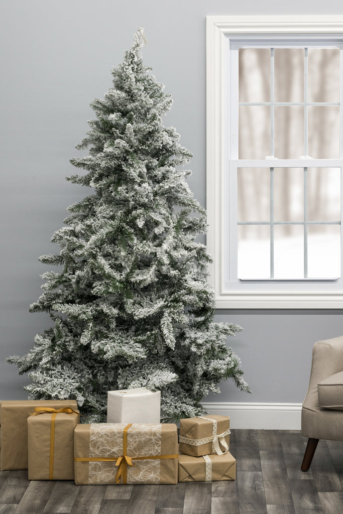 Holiday Home Decor 6.5' Alpine Spruce Snow Flocked Christmas Tree