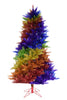 6.5' Rainbow Swirl Tinsel Christmas Tree with Red Stand- Holiday Decor