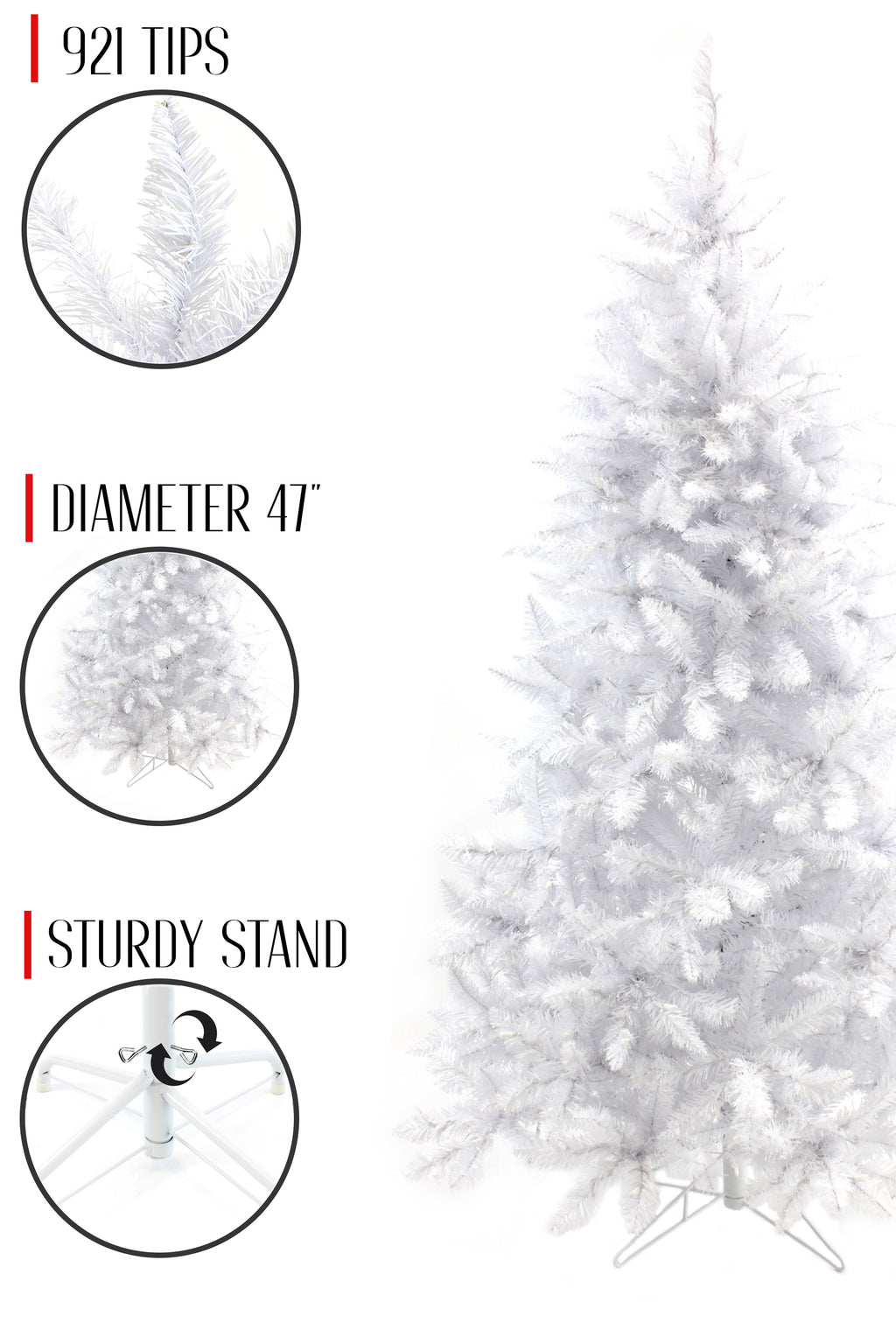 47' White Spruce Tree with Metal Stand