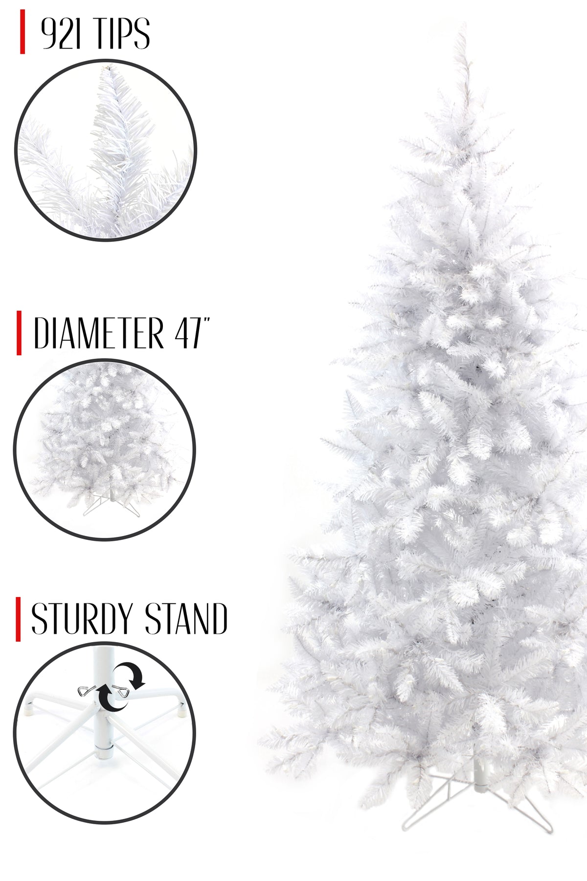 47' White Spruce Tree with Metal Stand