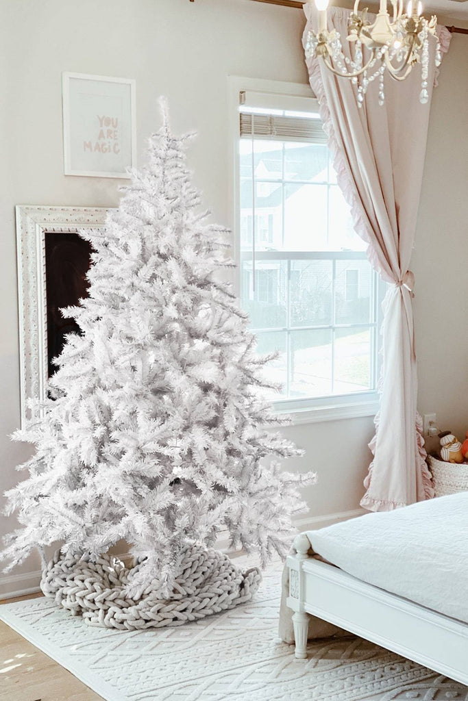 Perfect Holiday White Spruce Tree with Metal Stand