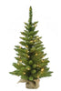 Holiday Home Decor 3' Prelit Tabletop Christmas Tree with Burlap Base