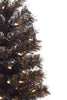 Warm Light 24" Tabletop Matte Black Gold Tinsel Spooky Halloween Tree
