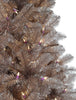Perfect Chtistmas 5' Pre-lit Multifunction Rose Gold Oregon Fir Tinsel Tree with Metal Stand and Instant Connect