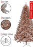 250 Lights 5' Pre-lit Multifunction Rose Gold Oregon Fir Tinsel Tree with Metal Stand and Instant Connect