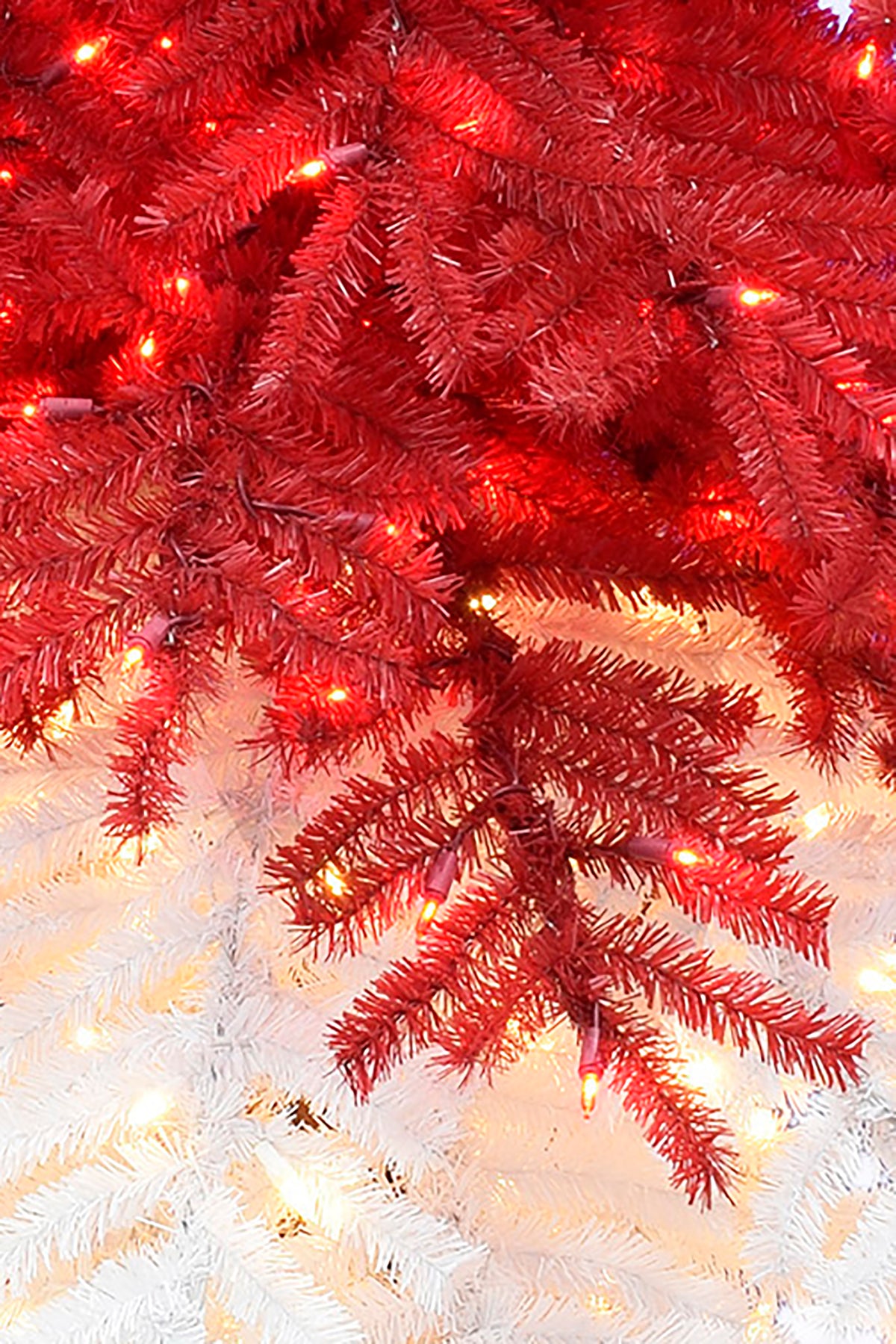 Santa Theme Pre-lit Santa Hat Christmas Tree with Red and Warm White Lights and Square Metal Base