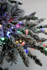 Multicolor Prelit Slim Snow Flocked Christmas Tree 