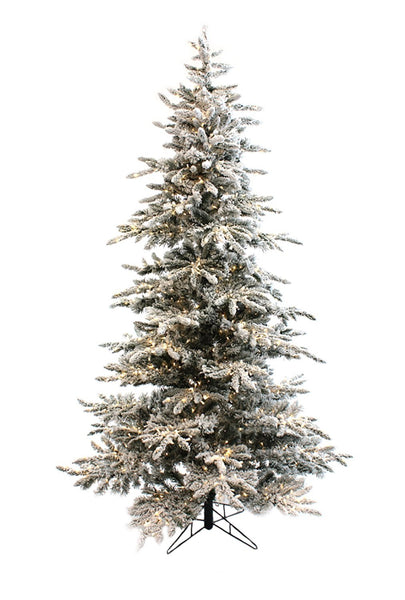 OPEN BOX 5' Prelit Slim Snow Flocked Christmas Tree with Warm White Lights