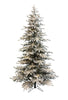 Holiday Home Decor 7.5' Prelit Slim Snow Flocked Christmas Tree with Warm White & Multicolor Lights