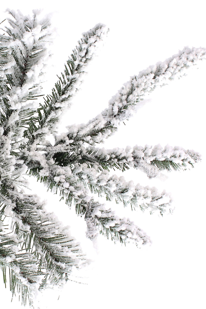 Holiday Home Decor 5' Prelit Slim Snow Flocked Christmas Tree with Warm White Lights