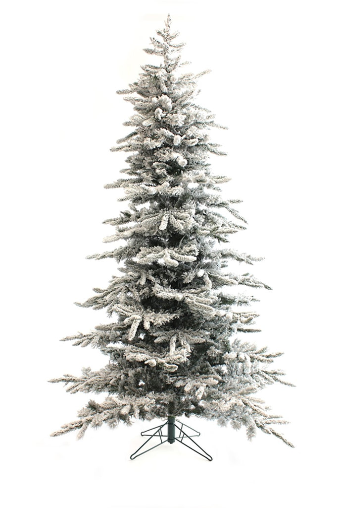 Perfect Holiday Home Decor 6.5' Slim Snow Flocked Utica Christmas Tree with Metal Stand