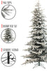 50' Diameter 6.5' Slim Snow Flocked Utica Christmas Tree with Metal Stand
