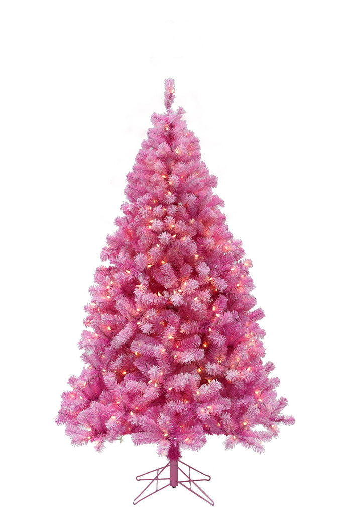 7.5' Prelit Light Pink Holiday Tree with Warm White Lights