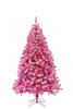 6.5' Prelit Light Pink Christmas Tree with Warm White Lights With Pink Metal Stand For Home Decoration 