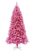 Barbie Pink Theme Prelit Pink Christmas Tree with Silver Tinsel Needles Warm White Lights