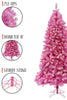 41' Diameter 6.5' Pink & Silver Christmas Tree with Metal Stand