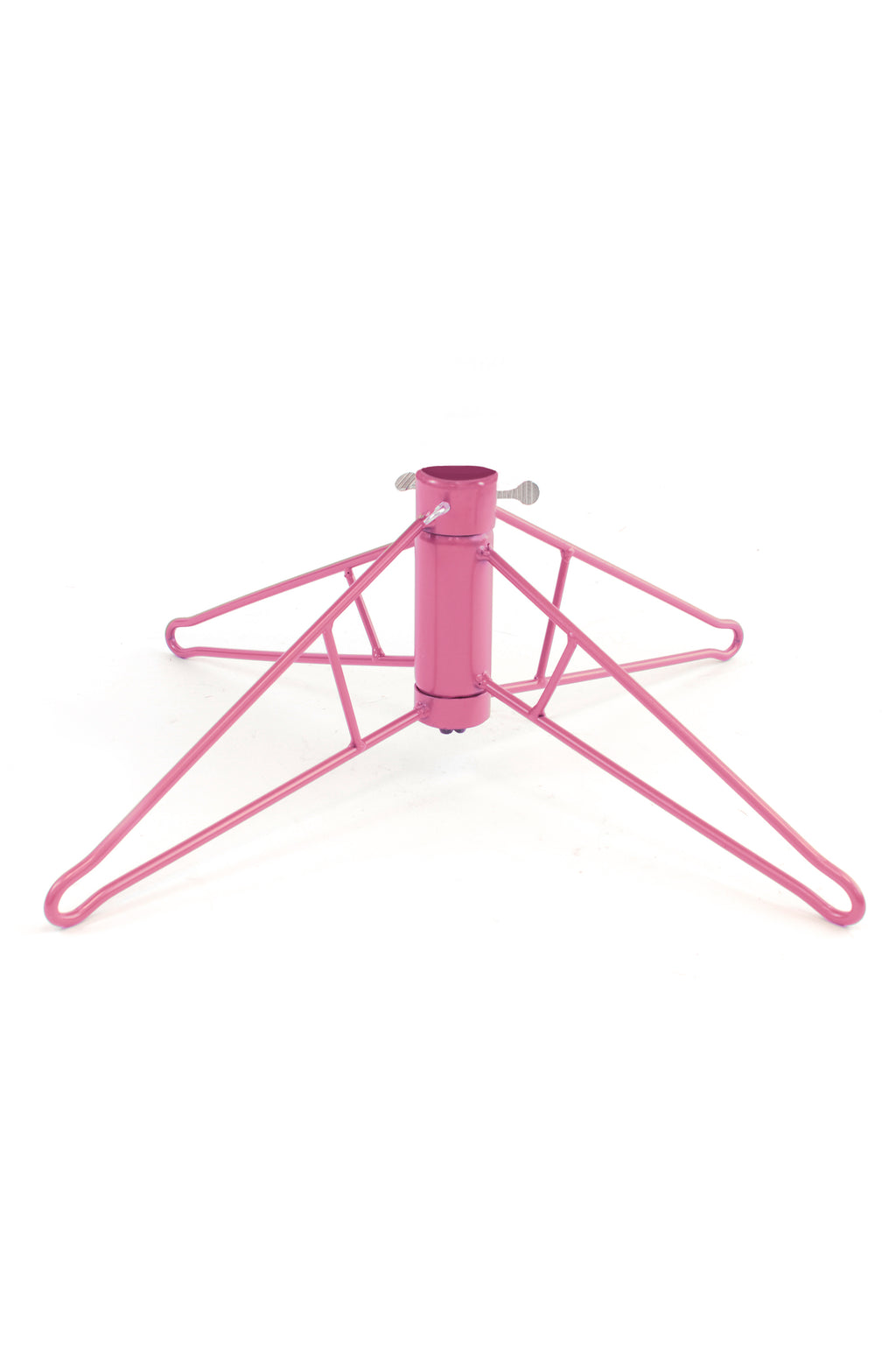 Prelit Pink Christmas Tree with Silver Tinsel Needles Warm White Lights With Pink Metal Stand 