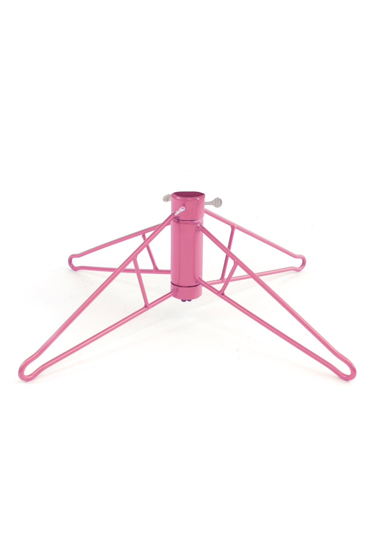 Prelit Pink Christmas Tree with Silver Tinsel Needles Warm White Lights With Pink Metal Stand 