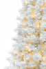 White Christmas Theme 5' Pre-lit White Snow Flocked Castle Pine Tree with Metal Stand and Instant Connect