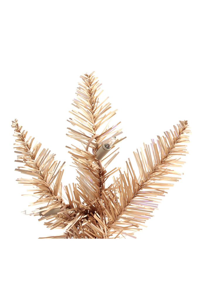 Holiday Home Decor 6.5' Champagne Gold Slim Prelit Christmas Tree with Warm White Lights