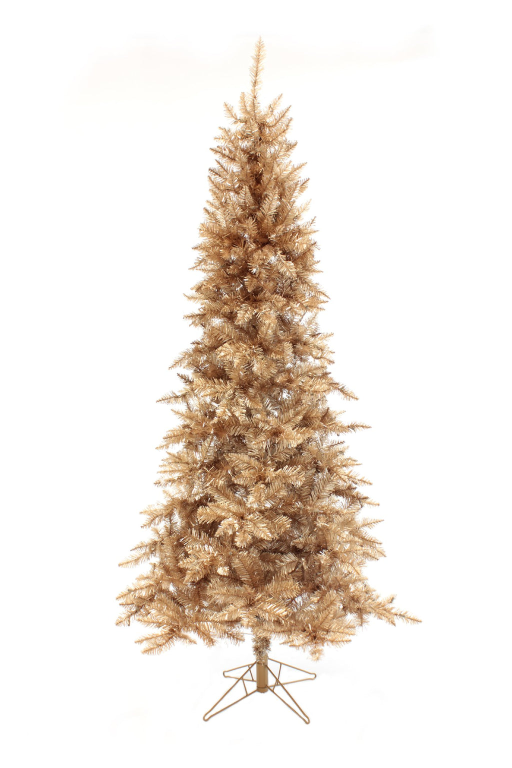 Rose Gold Theme Slim Christmas Tree with Metal Stand