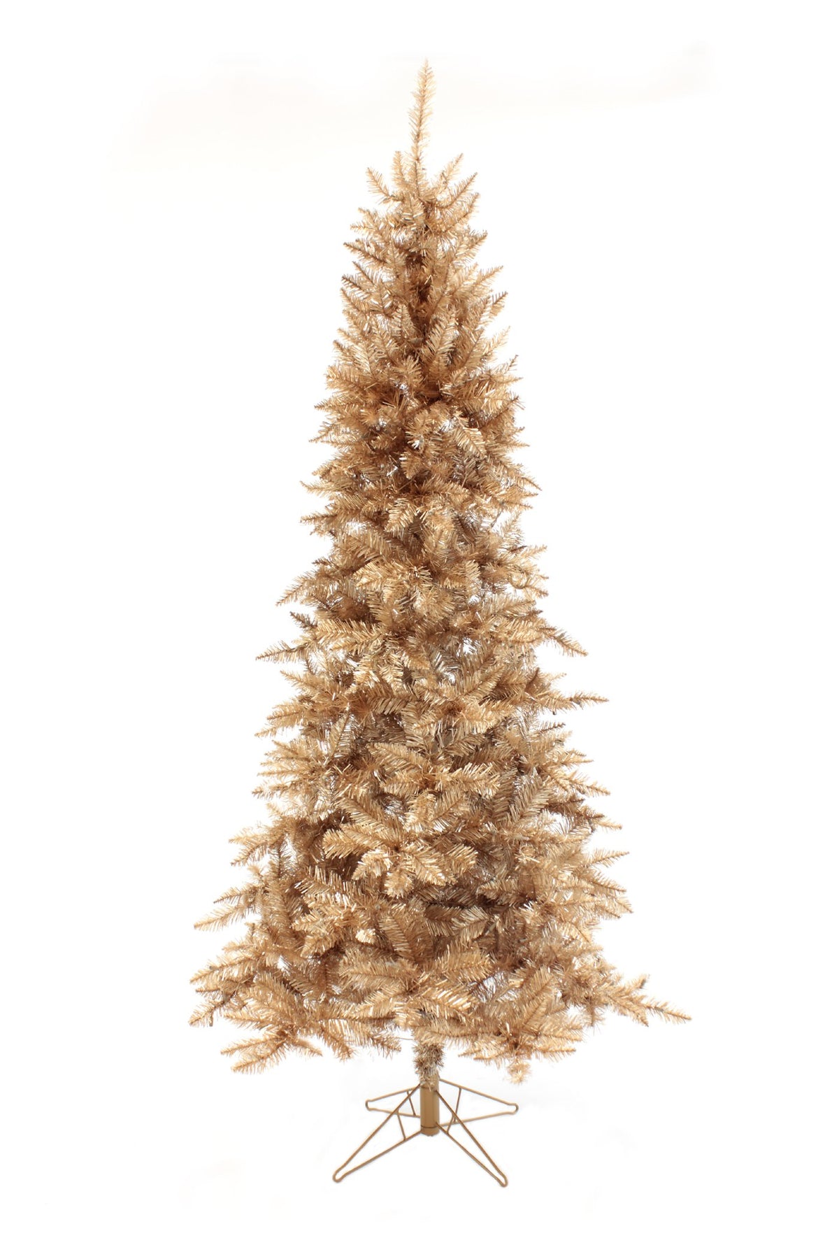 Rose Gold Theme Slim Christmas Tree with Metal Stand