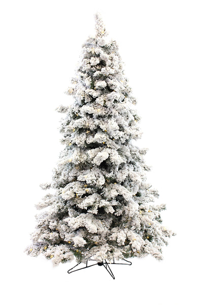 OPEN BOX 6.5' Prelit Heavy Snow Flocked Angel Pine Christmas Tree with Warm White Lights