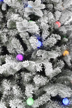 Multicolor lights Pre-lit Large Bulb Snow Flocked Grand Noble Fir with Metal Stand 