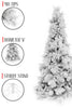 51' Diameter 7.5' Slim Snow Flocked Atka Christmas Tree with Metal Stand and Instant Connect