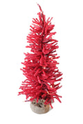 2' Pre-Lit Red Burlap Base Holiday Decor Tree