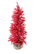 2' Pre-Lit Red Burlap Base Holiday Decor Tree