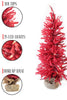 2' Pre-Lit Red Burlap Base Holiday Decor Christmas Tree