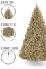 41' Diameter Full Bodied Metallic Gold Tinsel Tree with White Metal Stand