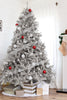 Full Bodied Metallic Silver Tinsel Tree with Metal Stand