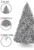 1477 Tips Full Bodied Metallic Silver Tinsel Tree with Metal Stand